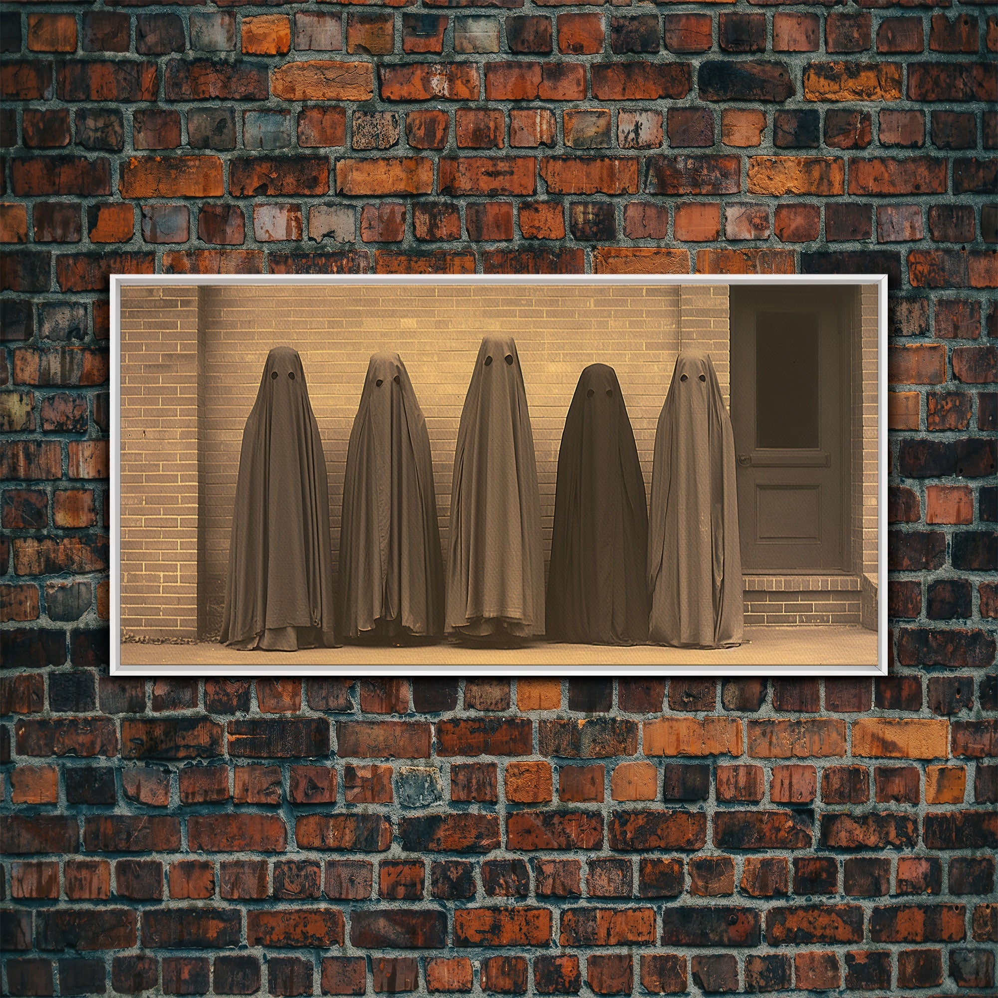 Spooky Ghost Art, Vintage Tin Type Photography Art, Framed Canvas Print, Dark Academia, Spooky Victorian Halloween Decor
